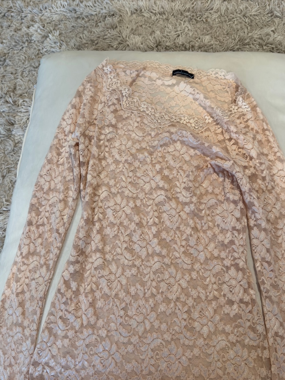 Moda International Long-Sleeve Lace Sheath Dress - Blush